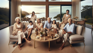 Família reunida em segurança celebrando a proteção patrimonial através de uma Holding Familiar em Santa Catarina.