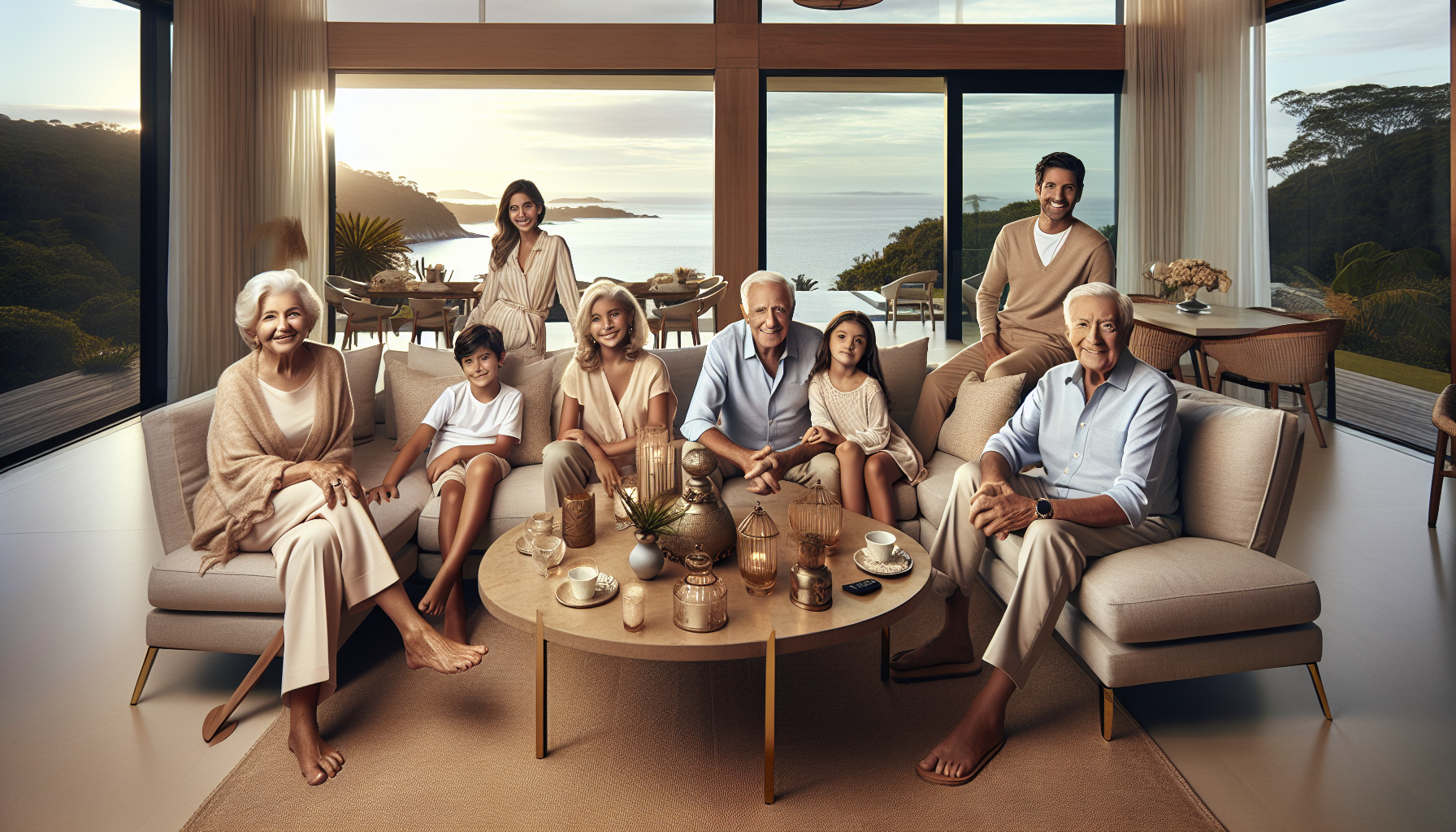 Família reunida em segurança celebrando a proteção patrimonial através de uma Holding Familiar em Santa Catarina.