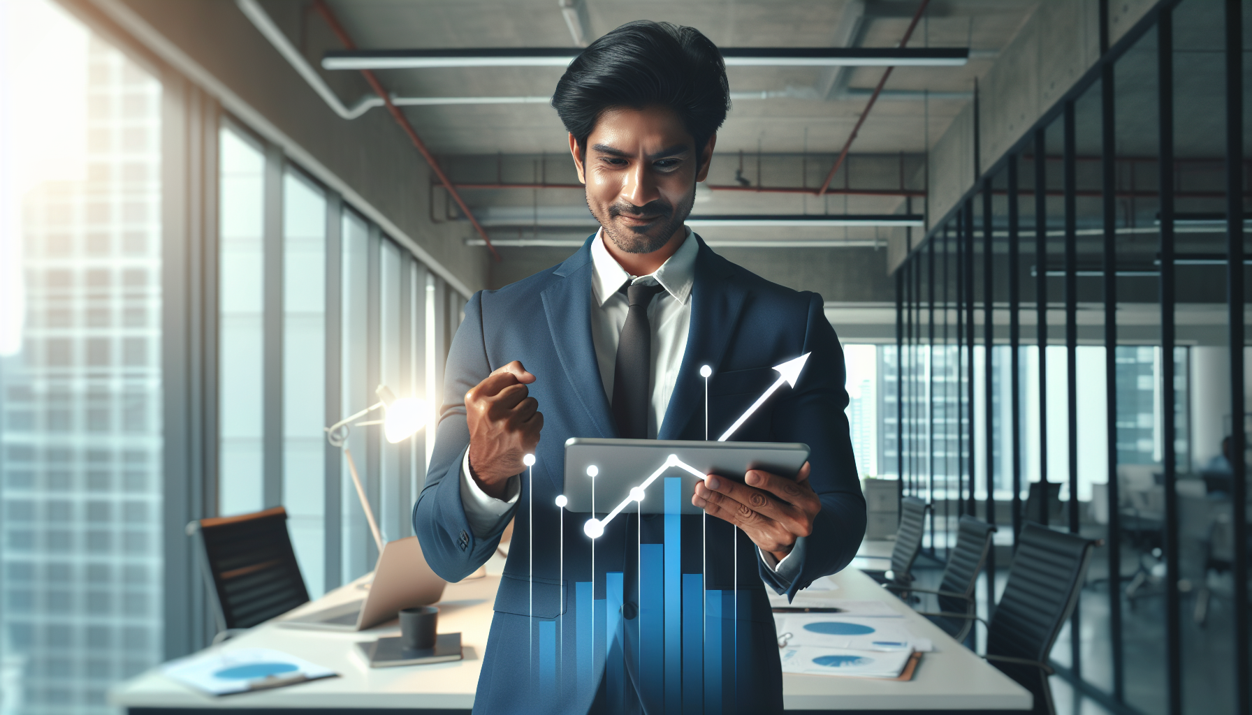 Empreendedor focado analisando o crescimento do seu negócio para migrar de MEI para ME.